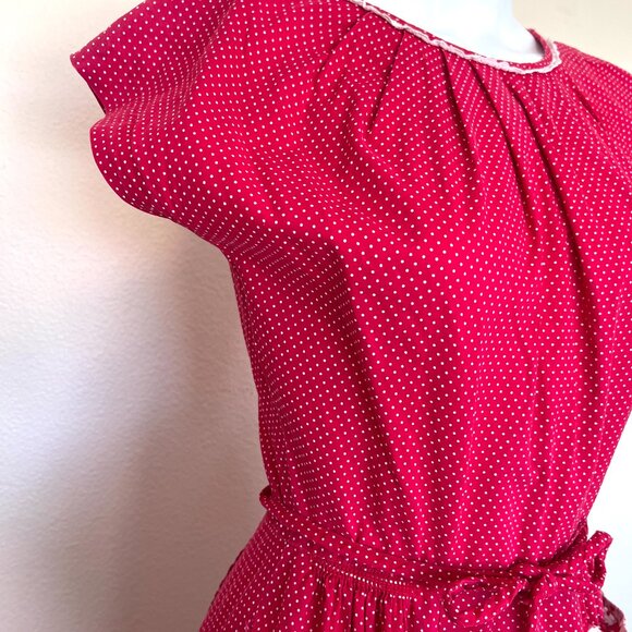 60's Dress - Wrap Around - Red Polka Dot - Summer - Handmade - Size Small/Medium - Picture 9 of 15